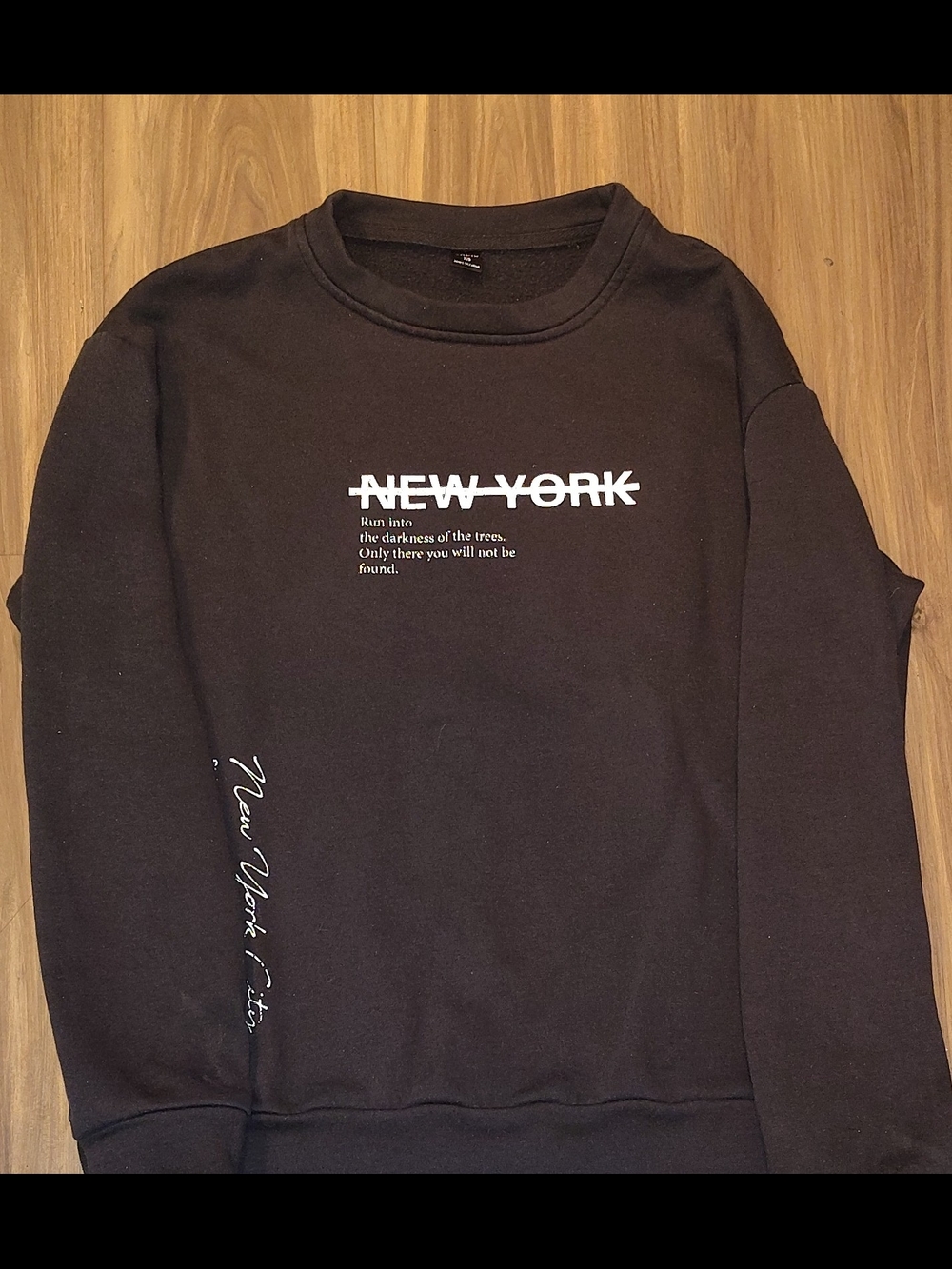 SHEIN Black 'New York' Graphic Crewneck Sweatshirt